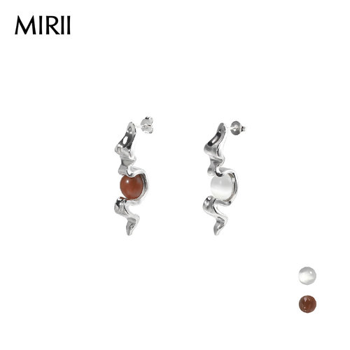 MIRII秘日手工褶皱玛瑙设计耳饰