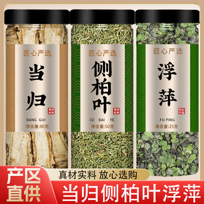 当归侧柏叶浮萍洗头中药材正品一味药官方旗舰店侧柏叶粉新鲜野生