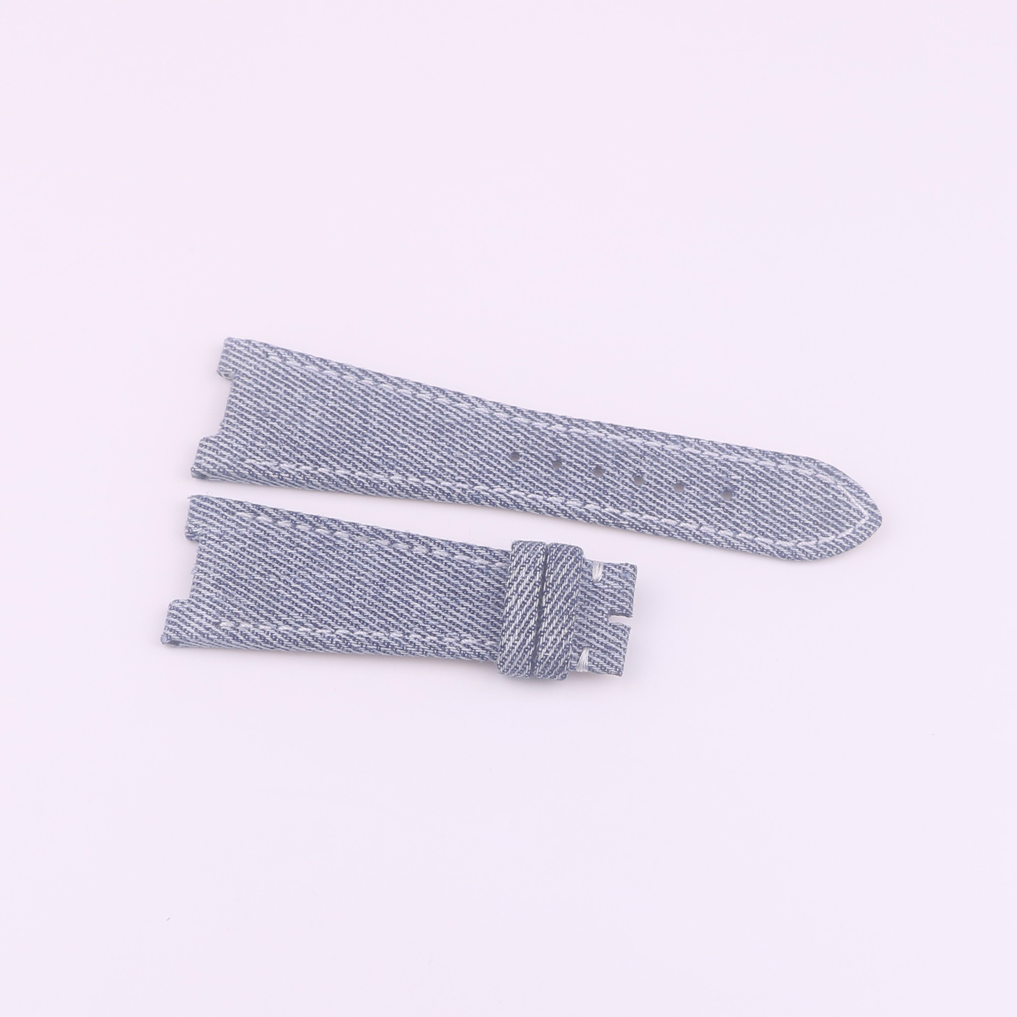 龍腾钟表配件 代用百达鹦鹉螺5980/5711/5712款牛仔蓝帆布带表带