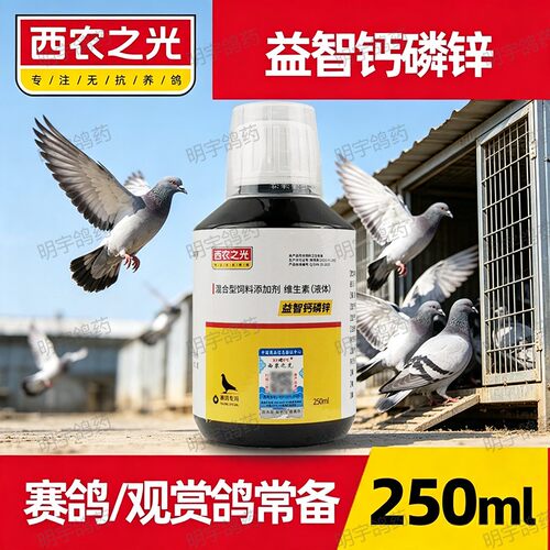 西农之光益智钙磷锌赛鸽种鸽幼鸽通用矿物质营养补充液鸽用品