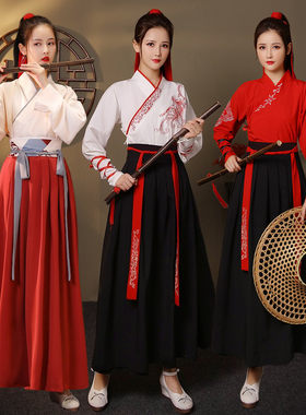 古装打鼓武侠风汉服女中国风侠客