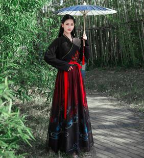 原创汉服男女古风学生班服中国风武侠风交领齐腰日常刺绣彼岸花