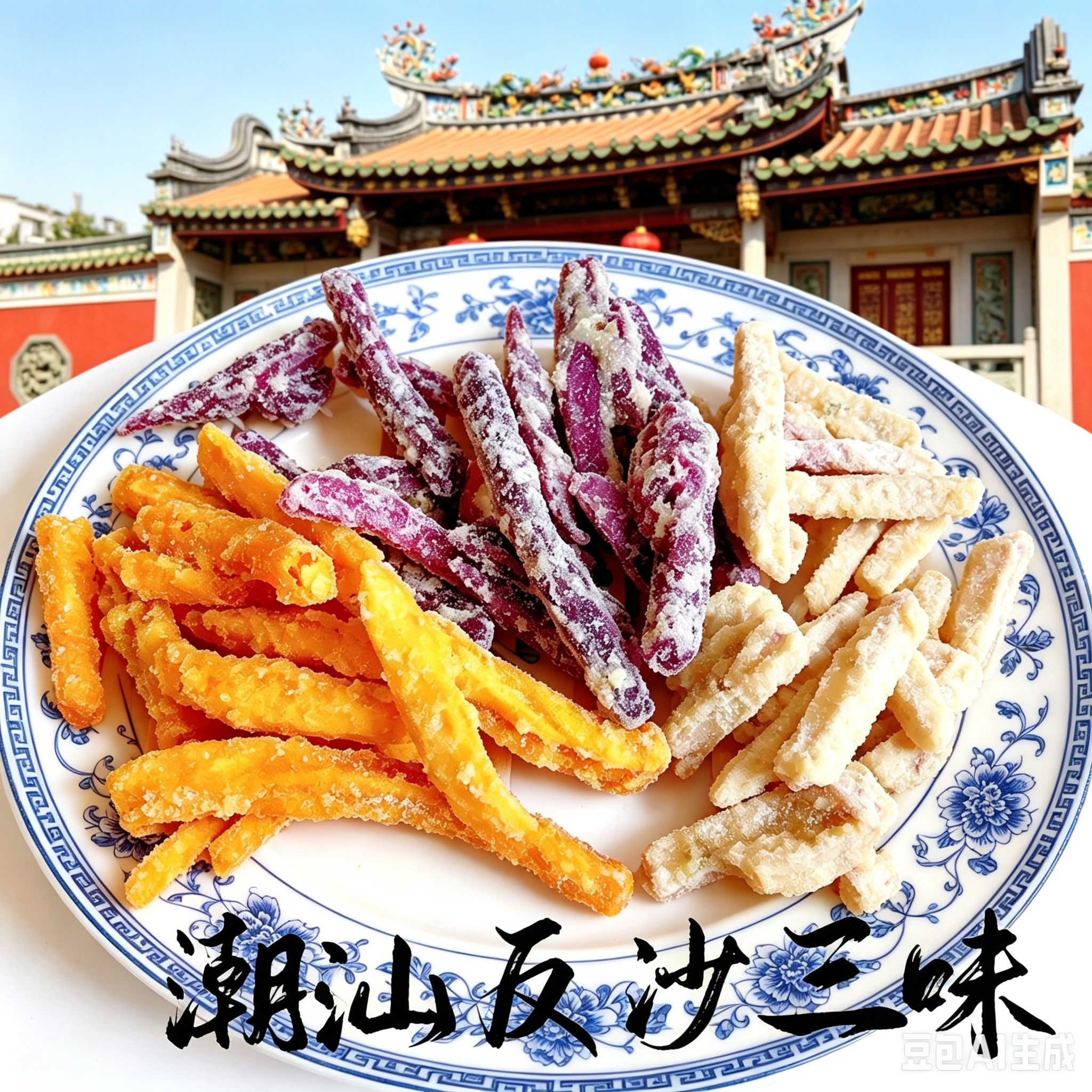 广东潮汕特产小吃茶点零食芋头条香酥反沙三味番薯条紫薯条地瓜条