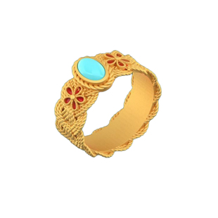 新款花丝珐琅戒指石膏模具黄金银首饰diy居家打金黄金石膏模具