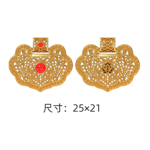 新款如意锁包吊坠黄金石膏模具花丝如意锁包居家打金模具金银倒模