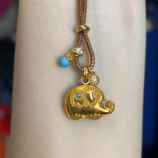 新款 炸珠大象吊坠黄金石膏模具花丝大象吊坠居家打金模具金银倒模