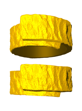 新款不规则戒指黄金石膏模具不规则纹理戒指居家打金模具金银倒模