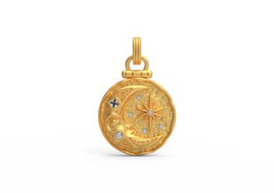 新款月亮吊坠黄金石膏模具镂空花丝金银加工打金工具居家打金