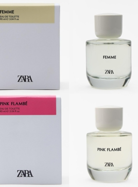 zara奶香甜甜的女士femme+红粉佳人pink flambé淡香水学生平价