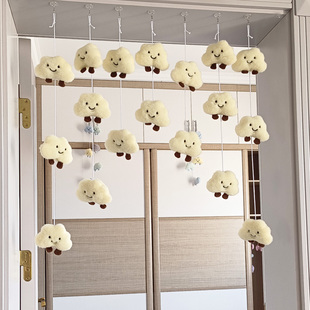 ins风门窗隔断墙面黄云朵创意居家挂饰卧室房间门教室洗手间挂帘