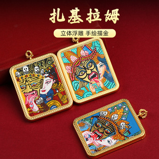 尼泊尔手绘扎基拉姆前世今生唐卡西藏扎基寺女财神唐卡嘎乌盒吊