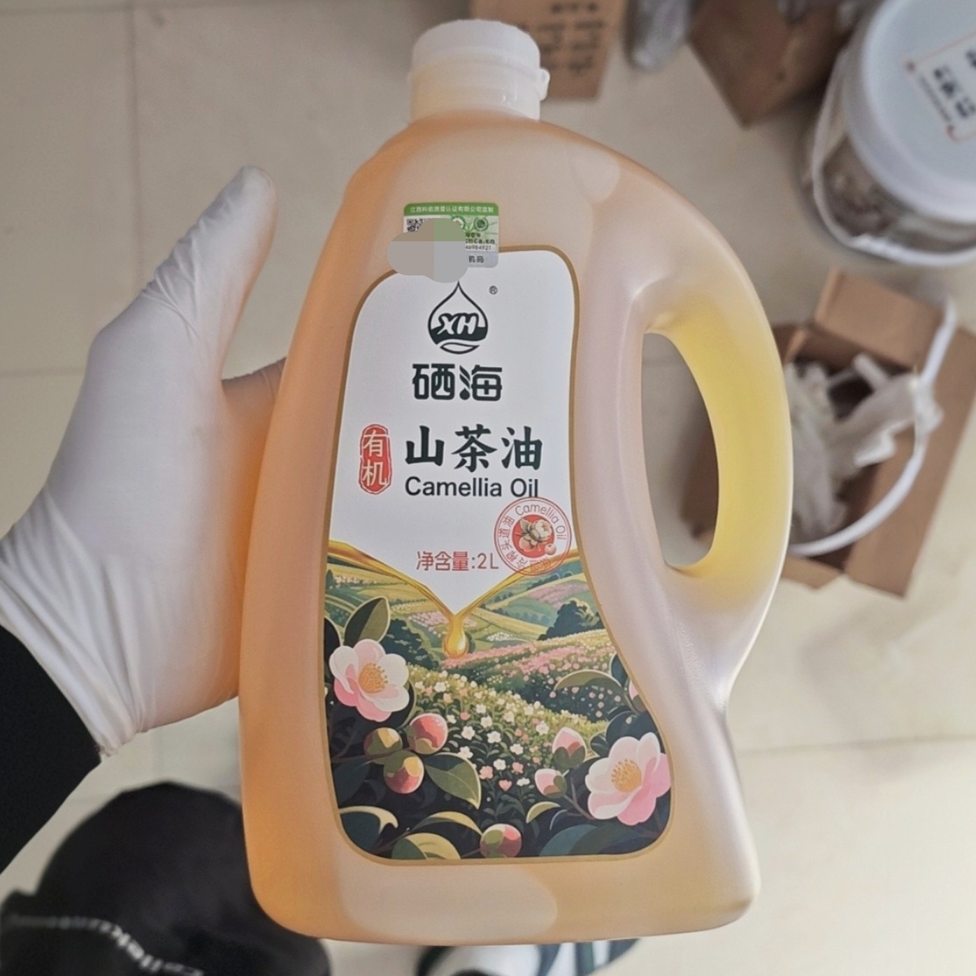 新品硒海 有机山茶油2L 零反式脂肪酸茶籽油物理一级冷榨山茶籽食