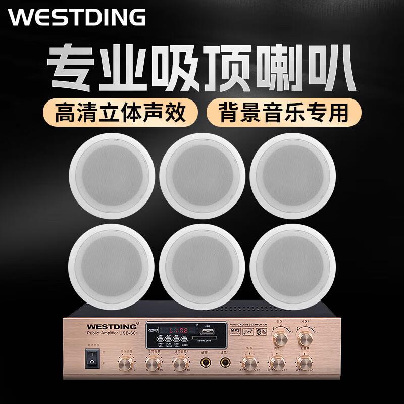 威斯汀吸顶音响套装定压功放机公共广播系统吊顶家用客厅会议店铺