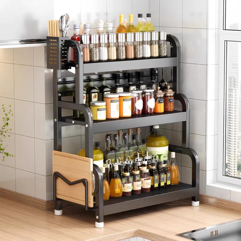 坤奉厨房调料置物架筷子刀架台面多功能调味品厨具用品收纳架多层