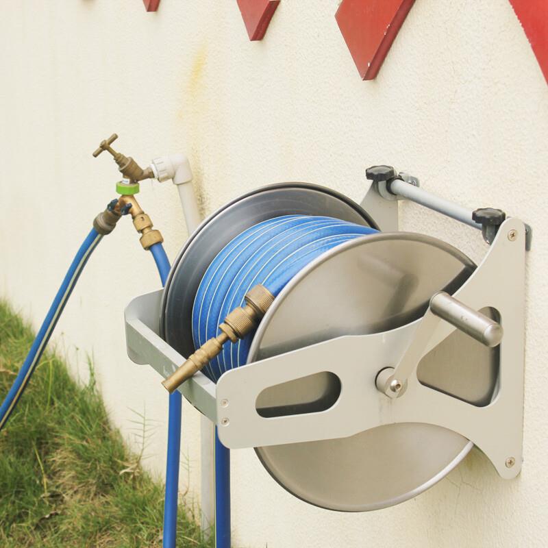 弘晨 不锈钢水管车架收纳架 高压洗车套装家用洗车水管车园艺浇花