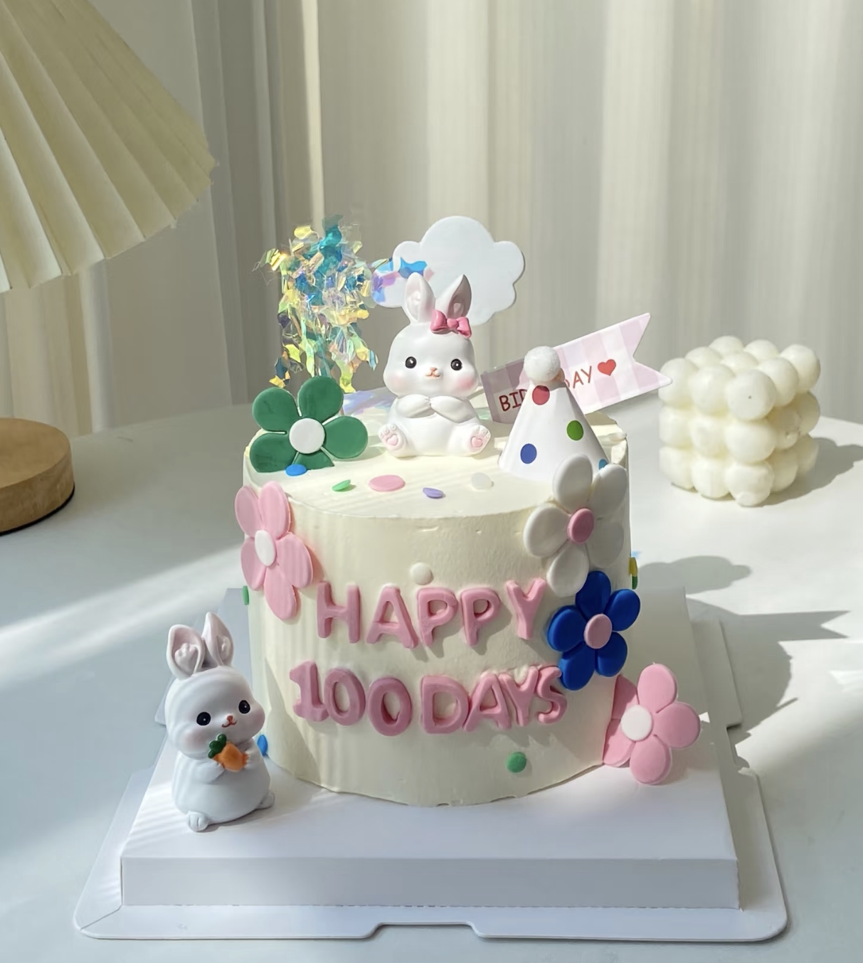 迷你小兔子生日蛋糕装饰摆件森系田园风兔子甜品台烘焙插件配件