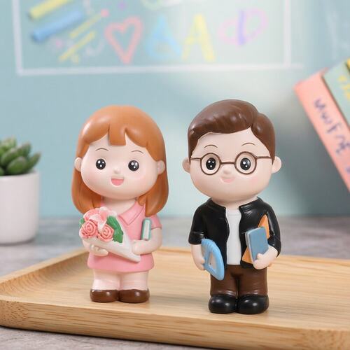 毕业礼物送老师人偶手办公仔教师生日蛋糕烘焙装饰品树脂摆件