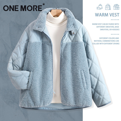 onemore品牌25年羊羔毛棉服加厚棉袄