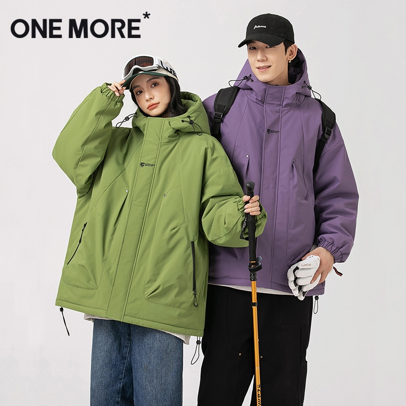 onemore连帽棉服女情侣工装外套