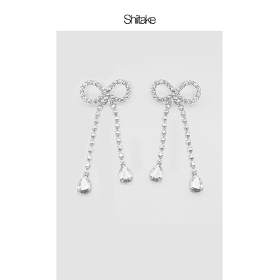 设计师品牌水滴尾蝴蝶结耳环