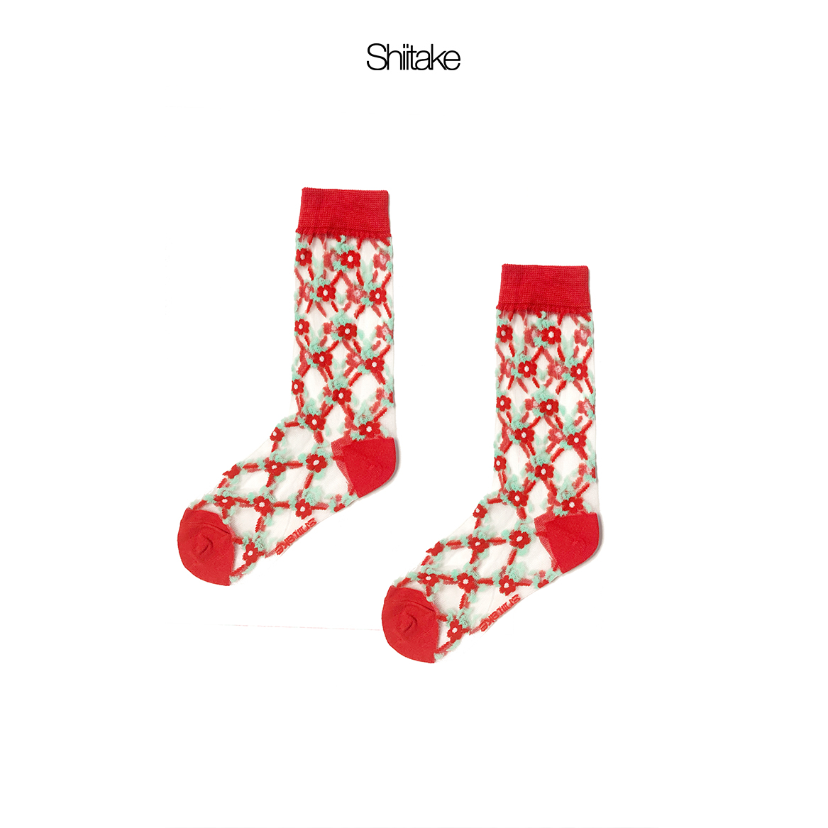 S袜子塔克设计师品牌红色菱形