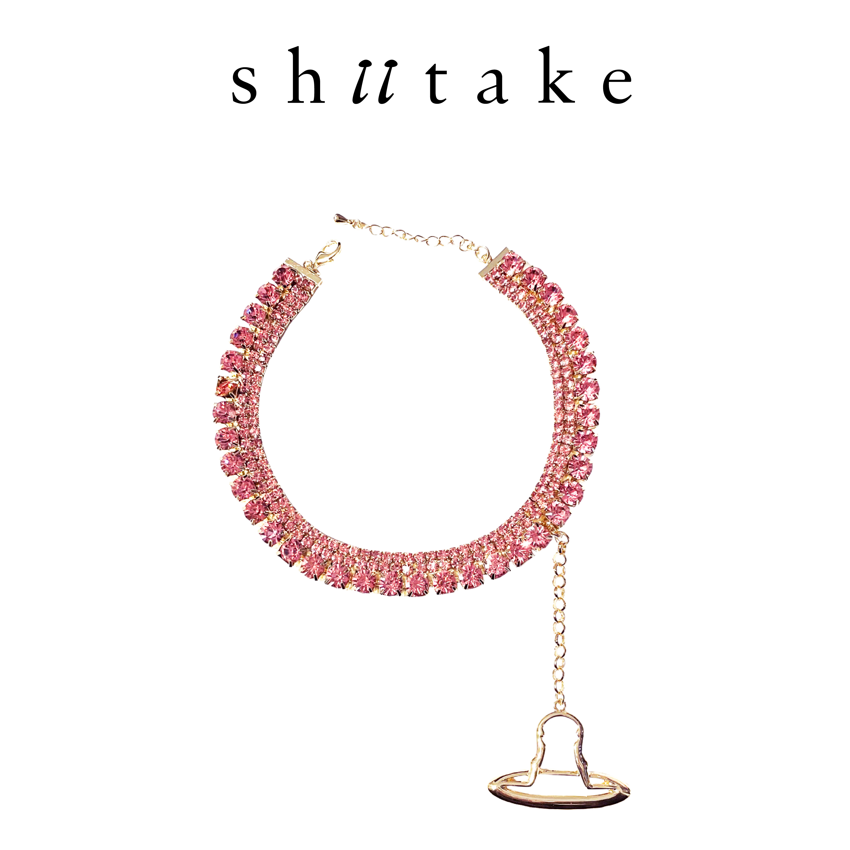 金色多层钻链挂坠短项链