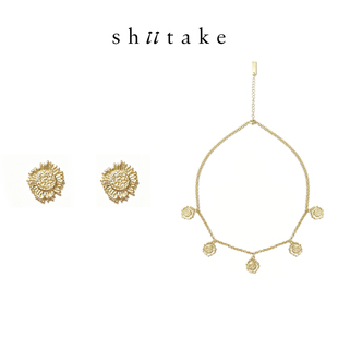 Shiitake【王玉雯同款】金色向日葵太阳花耳钉/项链