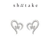 Shiitake 2022AW 辣妹酷女孩涂鸦爱心蝴蝶吊坠耳夹耳钉