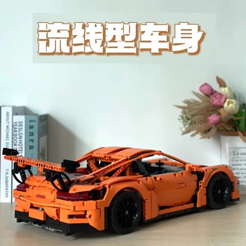 保时捷911GT3RS中国积木拼装模型跑车机械组男孩子高难度玩具礼物