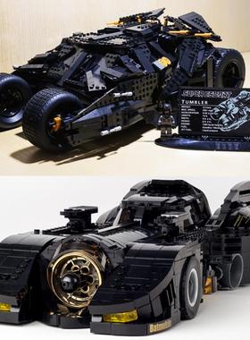 2024新款蝙蝠积木侠拼装战车暗黑骑士赛车汽车超级英雄玩具男模型