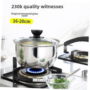 18/20CM Stainless Steel Pot Soup Milk Saucepan Cooking Pan