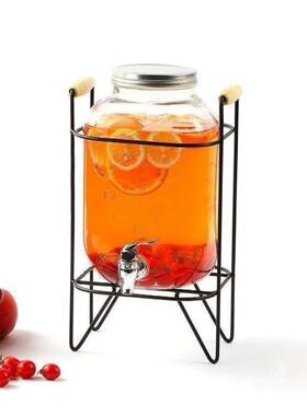 Lead free glass jar with a bottle of wine juice household