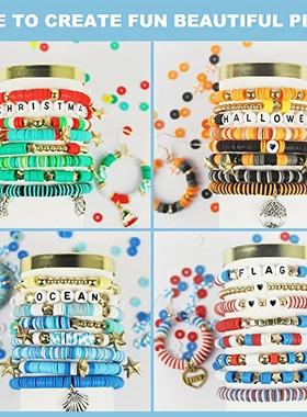 7200 pcs Preppy Friendship Bracelet Making Kit with Polymer