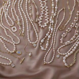 Vintage Freshwater Pearl Necklace French Baroque Irregular D
