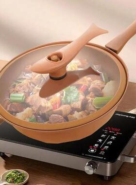 Non-Stick Clay Wok With Steamer Basket Clay Wok Micro-pressu