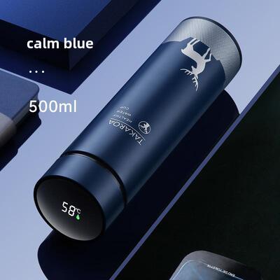 500ml真空杯温度显示热水瓶茶杯