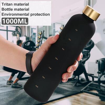 1L Water Bottle With Time Marker 32 OZ Motivational Reusable