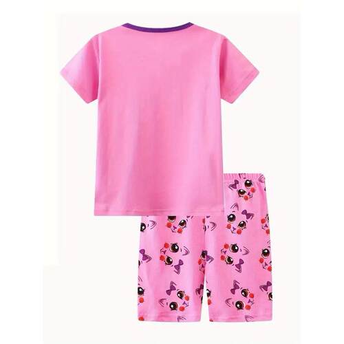 2pcs Toddler Girls Comfortable Pajamas Outfit Cute Cartoon C