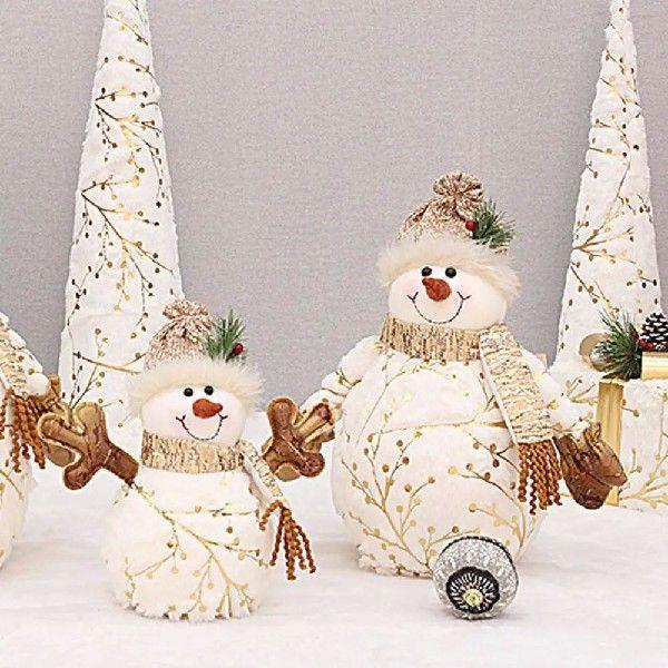 Creative Lovely Bronzing Short Plush Snowman Stuffed Toy