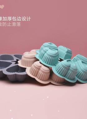 1Pc 6 Grid Heart Silicone Cake Pan Strawberry Shortcake