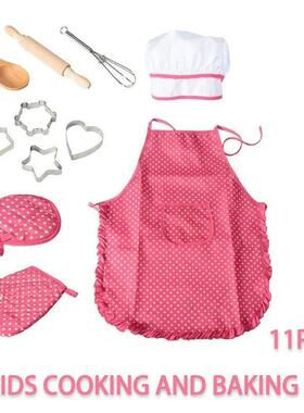 11PCS Kids Cooking Baking Set Chef Set, Includes Apron for G
