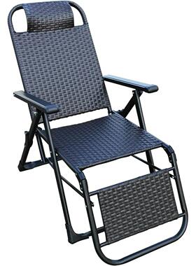Outdoor Foldable Reclining Rattan Chair Heawy Steel Frame Ad