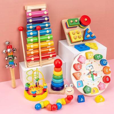 Montessori Educational Toys for Kids Wooden Baby Developmen