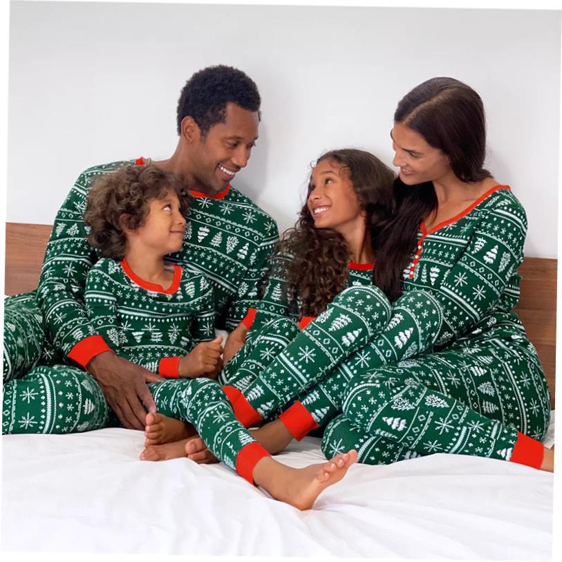 Christmas Pajamas Family Matching Set Mother Father Kids Clo