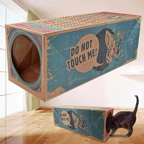 Funny Cat Tunnel Toy Foldable Holes Kitten Kraft Paper Tunne