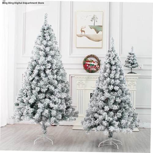 White Flocked Christmas Tree Shop Window Decorative 圣诞树