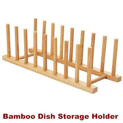 Bamboo Dish Plate Bowl Cup Book Pot Lid Cutting Board Holder