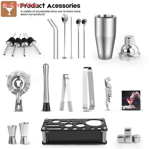 Bartender Kit, Boston Cocktail Shaker Set With Acrylic Stand
