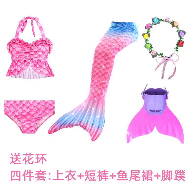 Trang phục nàng tiên cá áo tắm đuôi cá người váy công chúa bé gái bộ đồ bơi bộ đồ bơi suối nước nóng trẻ em