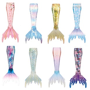 鱼尾巴夏季 单尾巴 儿童美人鱼泳衣美人鱼cos鱼尾巴女童公主裙服装